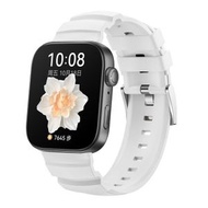 全城熱賣 - 適用於華為 Watch Fit 3 銀扣硅膠錶帶腕帶（白色）