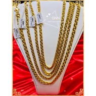 Emas 916 Tulen Rantai Leher Design Kong Xin Ding Sha Kosong 916 Emas Gold Necklace