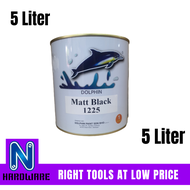 Dolphin Brand Metal Paint Matt Black Cat Besi Hitam Mati 5L - 5 Liter