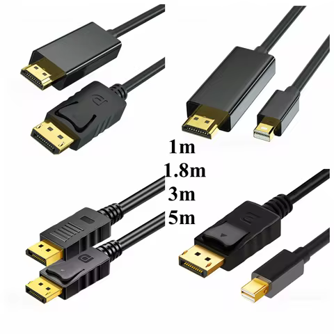 5M 3M 1M Mini DisplayPort 1.2 Thunderbolt to DP HDMI Cable Adapter For TV Box PC Laptop 4K 2K 1080P 