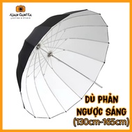 WHITE & SILVER 16-SIDED LIGHT UMBRELLA (130CM & 165CM)