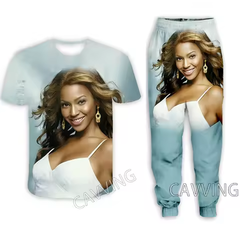 Beyonce 3D Printed Casual T-shirt + Pants Jogging Pants Trousers Suit Clothes Women/ Men's Sets Suit