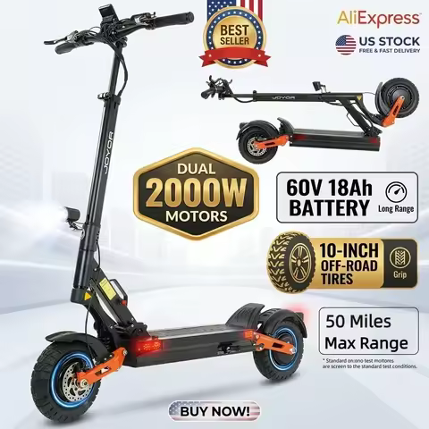 Electric Scooter Dual Motor 2000W*2 for Adults, 60V Battery, 40mph Max Speed, Up to 50 Miles Range, 
