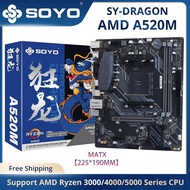 1 SOYO Full New Dragon A520M Motherboard Support AMD Ryzen CPU(3600/4650G/5600G/5600X) M.2 NVME USB3.1 Dual Channel DDR4 Memory