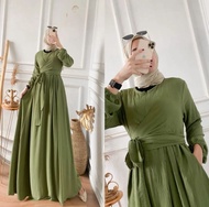 Gamis Model Baru 2024 Dress wanita dewasa gamis putih simple elegan ALETA MAXI kekinian dan fashionable