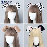 TIMEKEY Cute Plush Ear Hairbands for Dalmatian Dogs Spa Headband Realistic Animal Ears Comic Convent