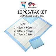 [10pcs] Disposable 4 Ply Economy Underpad Adult Incontinence Medical Care Pad Underpads Adult Dispos