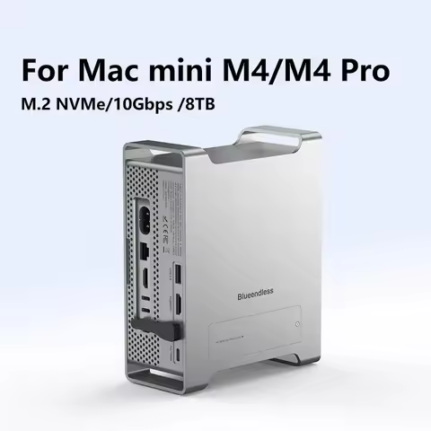 2024 Mac Mini M4 M4 Pro Stand With M.2 NVMe SSD Enclosure 4K 60HZ HDMI SD4.0 TF4.0 10Gbps Type C HUB