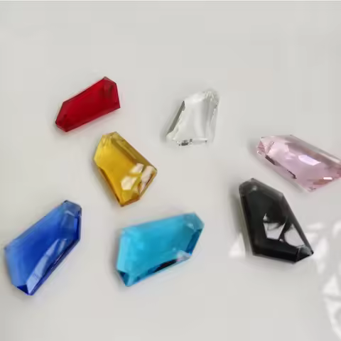 2Pcs 38mm Colorful Glass Stone K9 Crystal Bead DIY Chandelier Pendant Part Lamp Prism Jewellery Maki