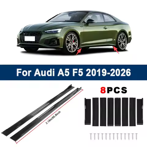 2.18m Sectional Side Skirt Extension Lips For Audi A5 F5 2019-2026 - Racing Side Spoiler Car Modifie