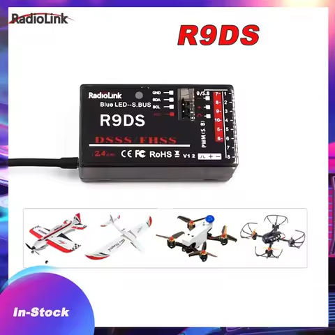 RadioLink R9DS RC Receiver 9 Channels Flight Information Transmission SBUS/PWM/PPM Signal Compatible