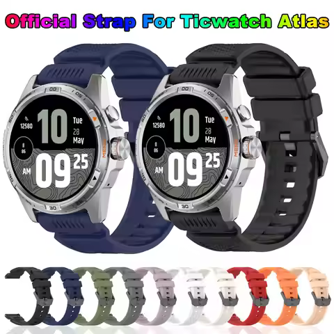 Silicone Watchband For Ticwatch Atlas Wristband Correa Strap For Ticwatch Pro 5 Enduro suunto 7 9 D5