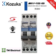 KOZUKA MS8 RCBO, 1P+N, 6KA, 25A 10mA, 32A 30mA RESIDUAL CURRENT CIRCUIT BREAKER WITH OVERCURRENT PROTECTION