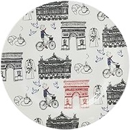 Gien C'est Paris 1826B4BX-2 Small Plate, Canape Plate, Arc de Triomphe Opera, Diameter 6.5 x 0.8 inc