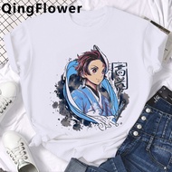 เสื้อยืด พิมพ์ลายกราฟฟิค Demon Slayer Tanjirou Kamado Kawaii Kimetsu No Yaiba Nezuko สไตล์ญี่ปุ่น สําหรับผู้ชาย