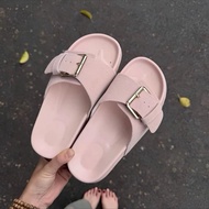 Women's sandals A32 with large square straps, luxurious soft leather, comfortable 3cm high feet, ful