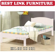 BEST LINK FURNITURE BLF 211 White Solid Wooden Bed Frame Single S/Single Queen King