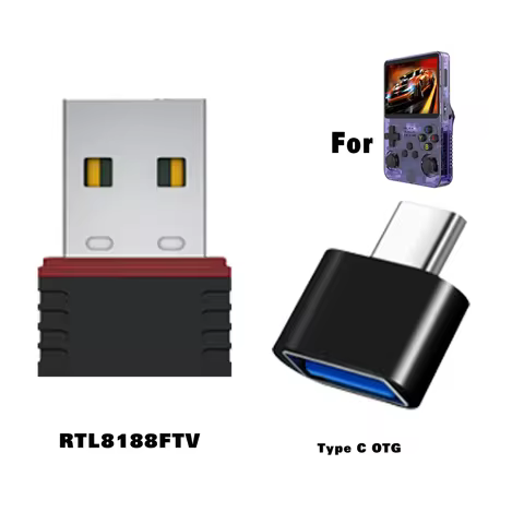 R36S (WiFi) RTL8188FTV USB Dongles and TYPE C OTG adaptor for R36S R36H R36 R36PLUS