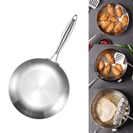 Stainless Steel 3 Ply Frying Pan Wok Pan Cooking Fried Steak Gas Stove Pot Electromagnetic Saucepan 