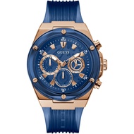 Guess Chronograph Blue Dial &amp; Silicone Strap Men Watch GW0425G3