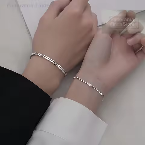 2Pcs Simple Fashion Delicate Bracelet For Couple Unisex Advanced Sense Heart Bracelets Jewelry Acces