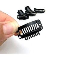 HDR 10pcs High Quality 31mm U Shape Silicone Snap Metal Clips for Hair Extensions Clip-on Wig