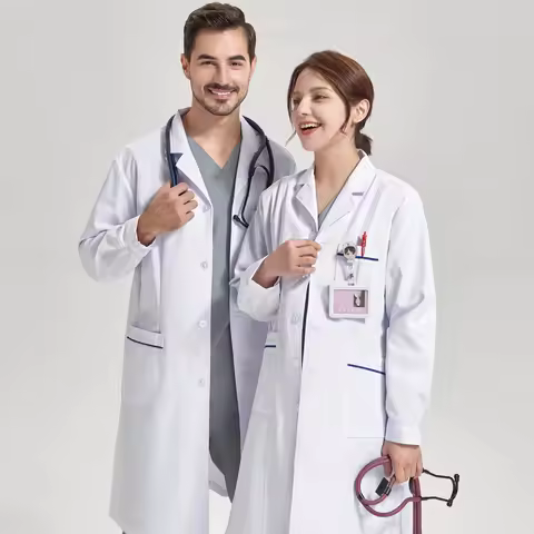 Professional White Lab Coats Hospital Gown Women Men Health service Workwear Beauty Nurses Work Gown