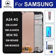 6.5 "A24จอแอลซีดีสำหรับซัมซุง4G A245 SM-A245F SM-A245DS/M34 5G A346 SM-M346B SM-M346DS จอสำรองหน้าจอ