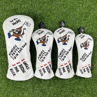 No. 19 Hole Cartoon Pirate Golf Wood Cover 1/3/5/UT Club Protective Cover No. 1 Wood/Fairway Wood/Ir
