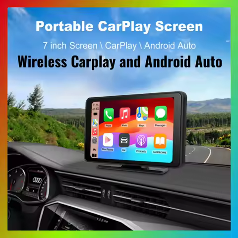 Wireless CarPlay Screen for Car 7" HD Portable Stereo Touchscreen For Apple CarPlay & Android Auto C