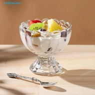 ROFOMON Cocktail Glass, Flowers Shape Transparent Ice Cream Bowl, Salad Bowl Thickened Household Goblet Milkshake