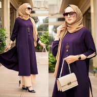 Atasan Tunik Muslim Inara Polos Bahan Crinkle Airflow Terbaru Tunik Polos Inara Crinkle Ukuran MLXLX