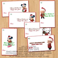 Personalized Christmas Cards Gift Tags Thank you Card Cartoon Character 48pcs Per pack