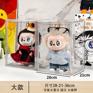 กล่องเก็บของ Acrylic Labubu ของเล่นตุ๊กตา กล่องเก็บของเล่นแบบใสสำหรับแสดง Zimomo พื้นฐานสำหรับบ้าน