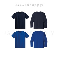 Kids Plain Navy Royal Blue Cotton T-shirt Microfiber Jersey - Short Long Sleeve - Baju Jersi Kosong Biru Gelap Tua Budak