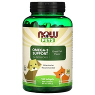 Now Foods, Pets, Omega-3 Support Dog & Cat Supplement, 180 count