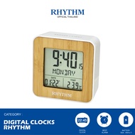 นาฬิกาตั้งโต๊ะดิจิตัล RHYTHM DIGITAL CLOCK ลายไม้สไตล์มินิมอล ตั้งปลุกได้ มีไฟ นาฬิกาตกแต่งห้อง