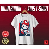BAJU BUDAK SUPER MARIO BROS DESIGN KIDS T-SHIRT COTTON