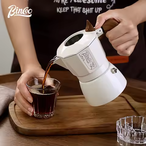 Bincoo Double-valve Moka Pot Aluminum Coffee Kettle Household Italian Espresso Coffee Pot Espresso M