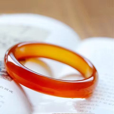 Orange Red Jewelry Bracelet Natural Genuine Female Jade Bangle Chalcedony Primary Color Thin Round B