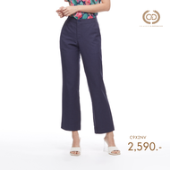 กางเกงขายาว กางเ﻿กงผู้หญิง C&amp;D Linen Pants ทรง Basic Pants ขายาว ทรงกระบอก เนื้อผ้าลินินพรีเมี่ยม สีกรม (C9X2NV)