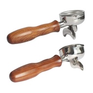 JP E61 58Mm Universal Wood Coffee Hine Bottomless Filter Portafilter For Expobar/Rocket Wooden Hand