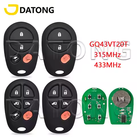 Datong World Car Remote Key For Toyota Sienna Highlander Sequoia Tacoma Tundra GQ43VT20T 315MHz 433M