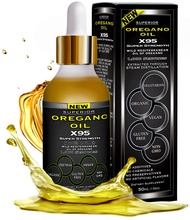Oregano Oil Drops Super Strength - 12 Month Supply, Food Grade, Pure Undiluted Wild Mediterranean Oi