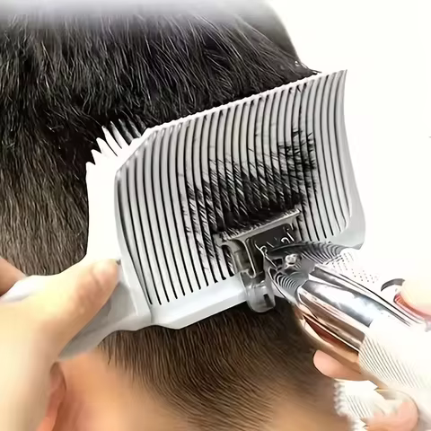 2Pcs Fading Comb Professional Barber Clipper Blending Flat Top Hair Cutting Comb For Men Heat Resist