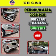 (DRIVE 68) (THAILAND) Perodua Alza 2022-2025 Abs Drive68 Bumper Bodykit Skirt Skirting Diffuser Lip 