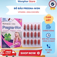 Pregna-Won Multivitamin for Pregnant Women – DHA, Folic Acid, 27 Vitamins & Minerals (Box of 30 Tabl