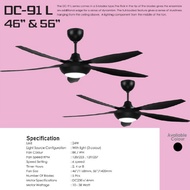 FUMAGALI FAN DC-91L 46"/56" DC MOTOR REMOTE CONTROL 3 COLOR LED CEILING FAN