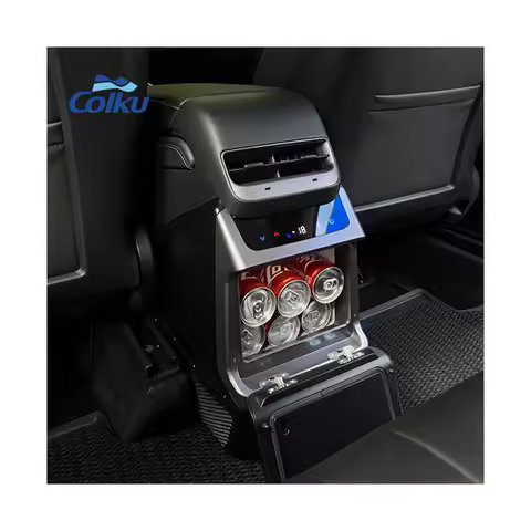 New Texla Accessories Modle Y 12V Fridge 4.6L Mini Modified Car Armrest Refrigerator With LED Contro