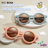 OQ BOGA 10 สีเด็กกรอบกลมป้องกันรังสียูวีเด็กแว่นตากันแดดเด็กกลางแจ้งแว่นตากันแดดขอบเต็ม